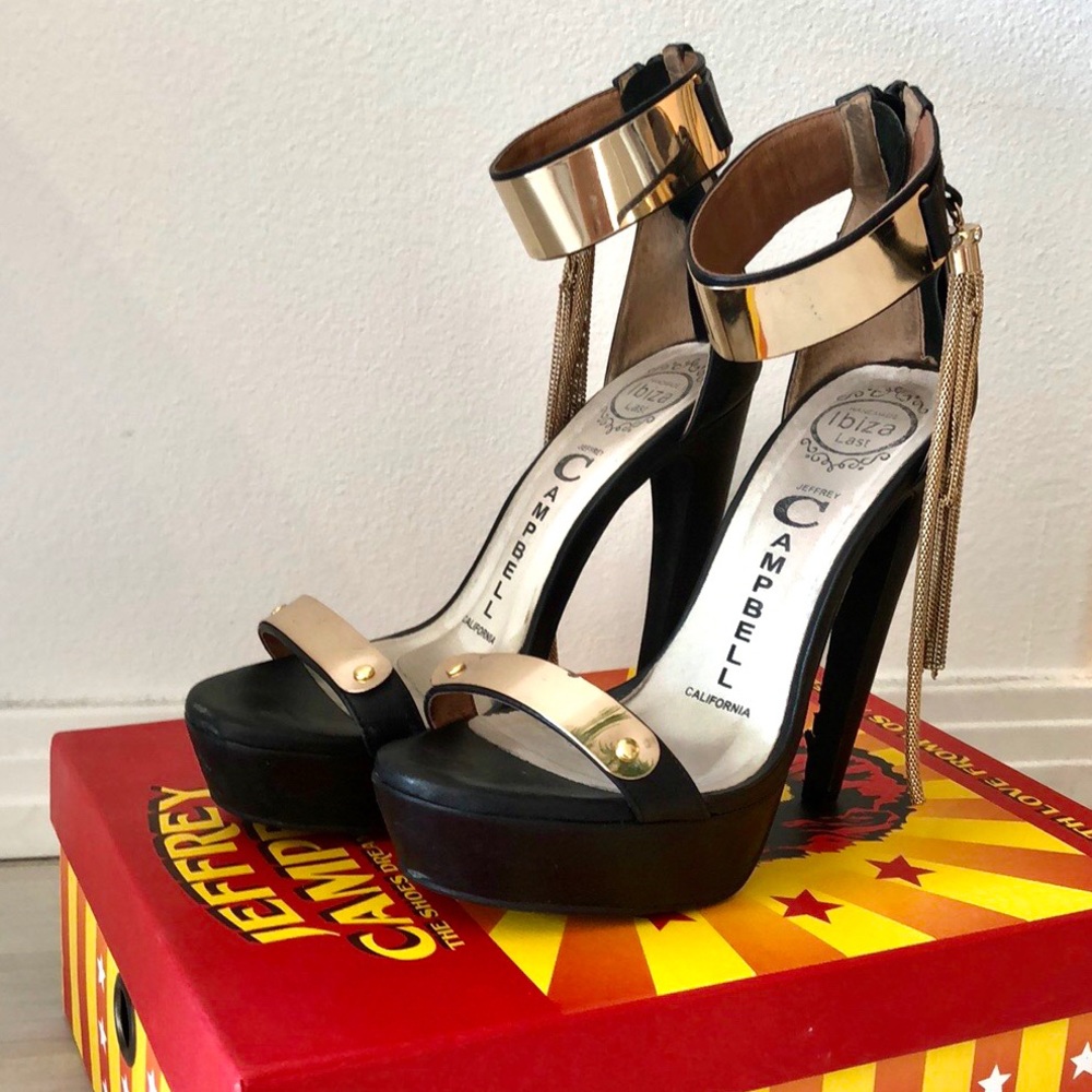 JEFFREY CAMPBELL IBIZA PLATFORM METAL CUFF HEELS